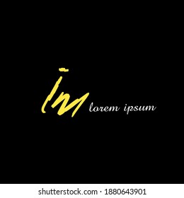 IM I M Initial handwriting creative fashion elegant design logo template vector