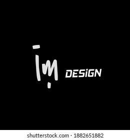 IM I M Initial handwriting creative fashion elegant design logo template vector