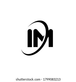 IM I M letter logo design. Initial letter IM linked circle uppercase monogram logo white color. IM logo, I M design. im, i m