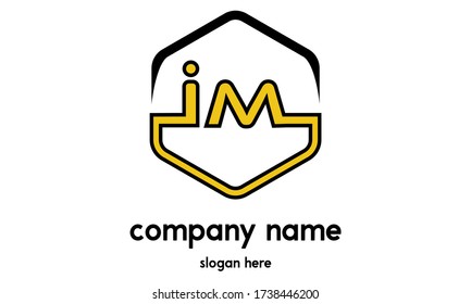 im or i m logo vector illustration for logo artwork design.