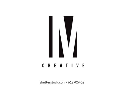 IM I M White Letter Logo Design with Black Square Vector Illustration Template.