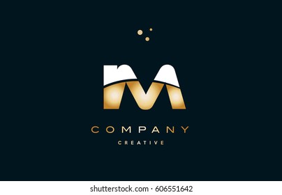 im i m  white yellow gold golden metal metallic luxury alphabet company letter logo design vector icon template