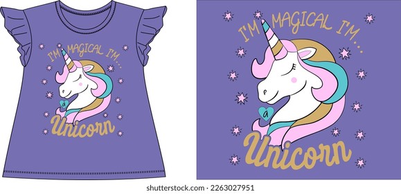 im magical unicorn graphic design vector illustration