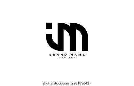 IM, MI, Abstract initial monogram letter alphabet logo design