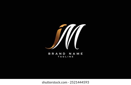 IM, MI, Abstract initial monogram letter alphabet logo design