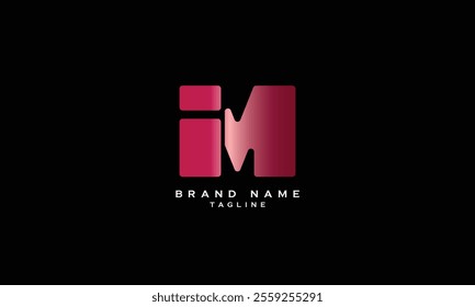 IM, MI, Abstract initial monogram letter alphabet logo design