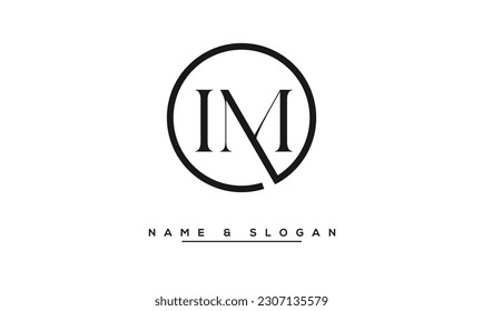 IM,  MI  Abstract  Letters  Logo  Monogram