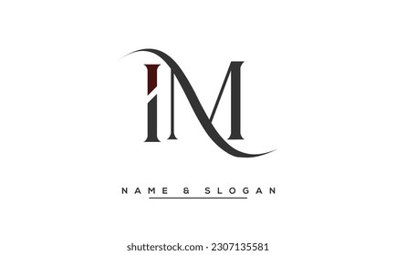 IM,  MI  Abstract  Letters  Logo  Monogram
