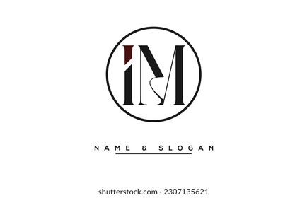 IM,  MI  Abstract  Letters  Logo  Monogram