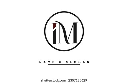 IM,  MI  Abstract  Letters  Logo  Monogram