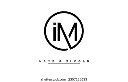 IM,  MI  Abstract  Letters  Logo  Monogram