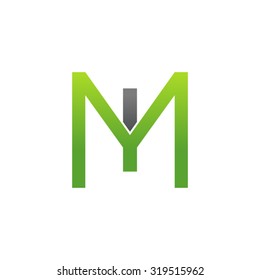 IM MI initial company square M logo green