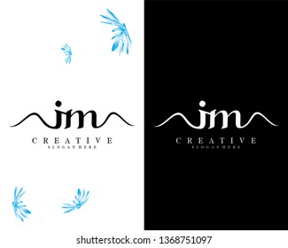 im, mi letter creative logo design vector