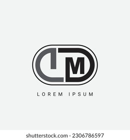 IM or MI Letter Initial Logo Design, Vector Template