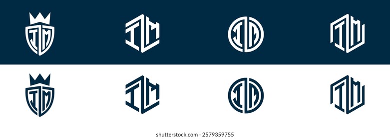 IM MI letter logo set design