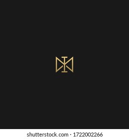 IM or MI luxury bow tie logo icon