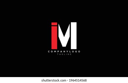 IM MI I AND M Abstract initial monogram letter alphabet logo design