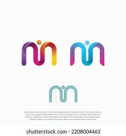 im or mi pink purple pink blue gradient modern creative gradient alphabet company logo design vector icon template