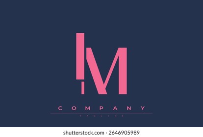 IM Modern Initials Logo Design. Branding logo with stylized initials showcasing bold design and modern aesthetic. Ideal for professional business branding or creative projects focusing on minimalistic