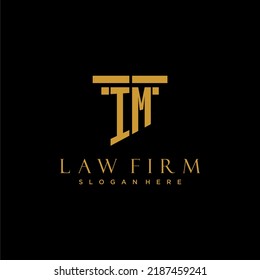 IM monogram initial logo for lawfirm with pillar design