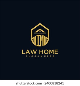 IM monogram initial logo for lawhome with shape home design