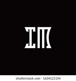 IM monogram logo with curved side style design template