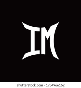 IM monogram logo with sharped shape design template isolated on black background