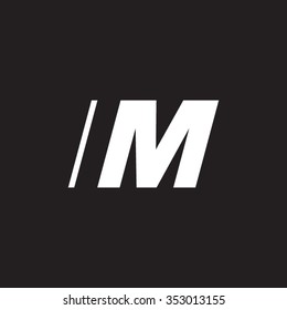 IM negative space letter logo black background