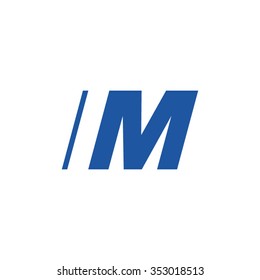 IM negative space letter logo blue