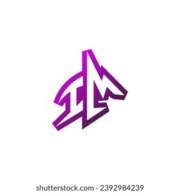 IM Premium emblem logo initial esport and gaming design concept