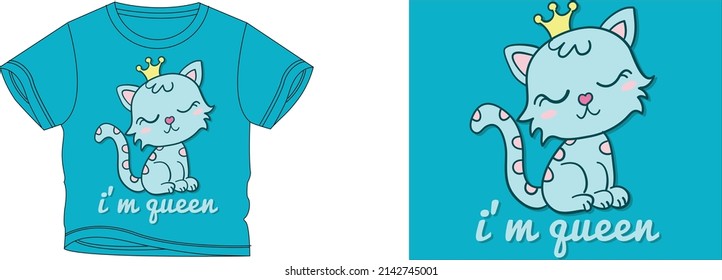 i,m queen t-shirt design background color is a cyan and t-shirt color is a cyan beautiful color and beautiful design