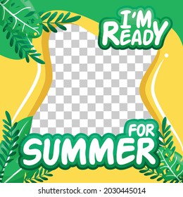 Im Ready For Summer Twibbon Social Media Template Design Bundle