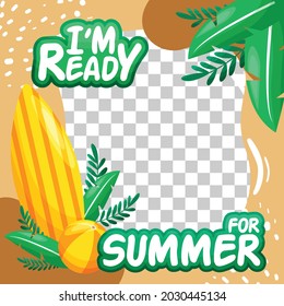 Im Ready For Summer Twibbon Social Media Template Design Bundle