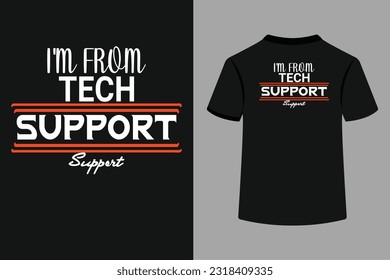 The "I'm From Support Typography T-Shirt Design" is a powerful and empowering statement for those who provide support in various capacities. With clean and bold typography, the design showcases 