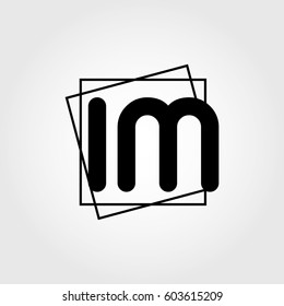 im uppercase initials square frame business logo