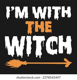 im with the witch in black background