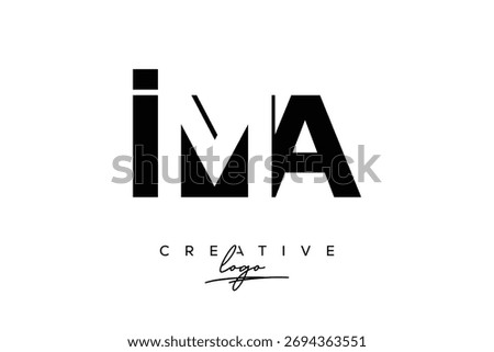 IMA Creative Minimalist Negative Space Latter Logo with Modern Monogram for Branding and Business Lettermark Logo with Initial Letters Logo Design for Branding.