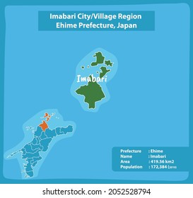 Imabari City Village Region Ehime Prefecture Map, Japan