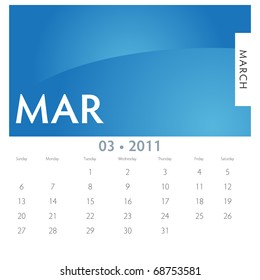 Imagen de un calendario de marzo de 2011.