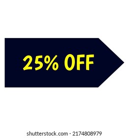 Image of 25% discount for examples or to use for promotion of buying and selling items