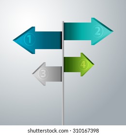 An image of a 3d arrow signpost icon.