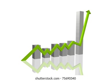 Image of a 3D chart isolated on a white background.