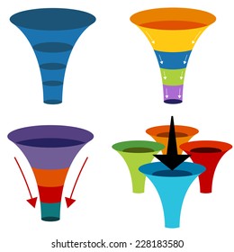 An Image Of 3d Funnel Charts.