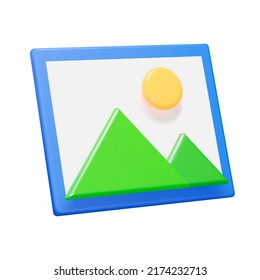 Icono de imagen 3d. Foto de montañas y esquisto. Objeto aislado en un fondo transparente