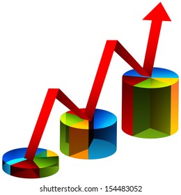 An image of 3d pie chart steps.