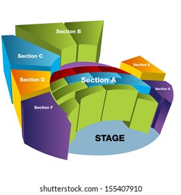 An Image Of A 3D Stadium Seating Chart.