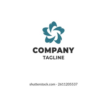 The image above shows an abstract image or icon that represents a symbol or description used as a company logo.