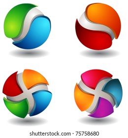 An image of a abstract 3d globe sphere set.