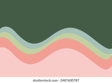 The image is an abstract design featuring a rainbow-colored wave pattern with a mix of curves and lines, creating a vibrant and artistic backdrop