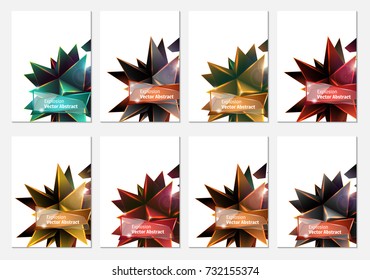 Image of abstract explosions of various colors. Set of vector, abstract objects on the cover.